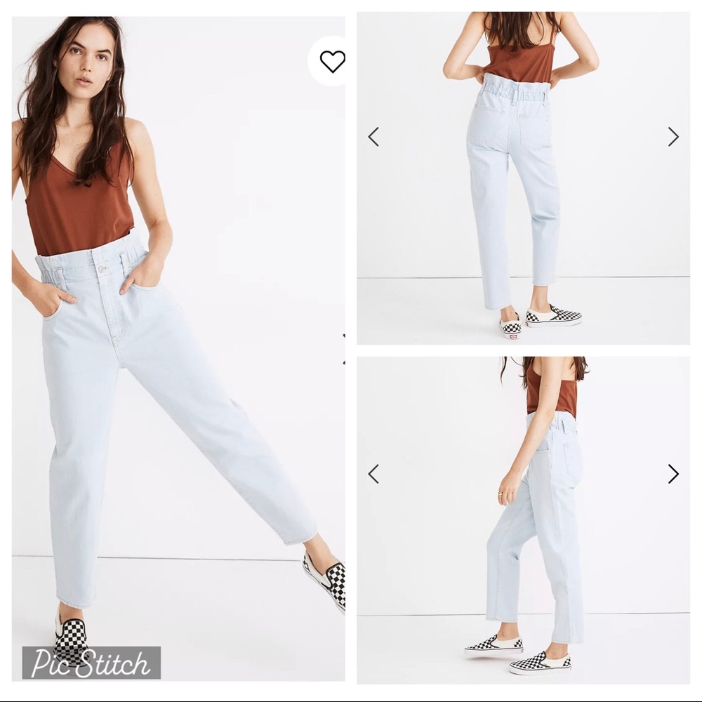 NWT Paperbag Classic Straight Jeans in Broomfield Wash 25